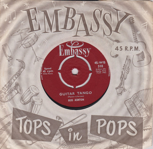 Bud Ashton / Paul Rich – Guitar Tango / Roses Are Red (Embassy 1962) 7" vinyl single VG/VG