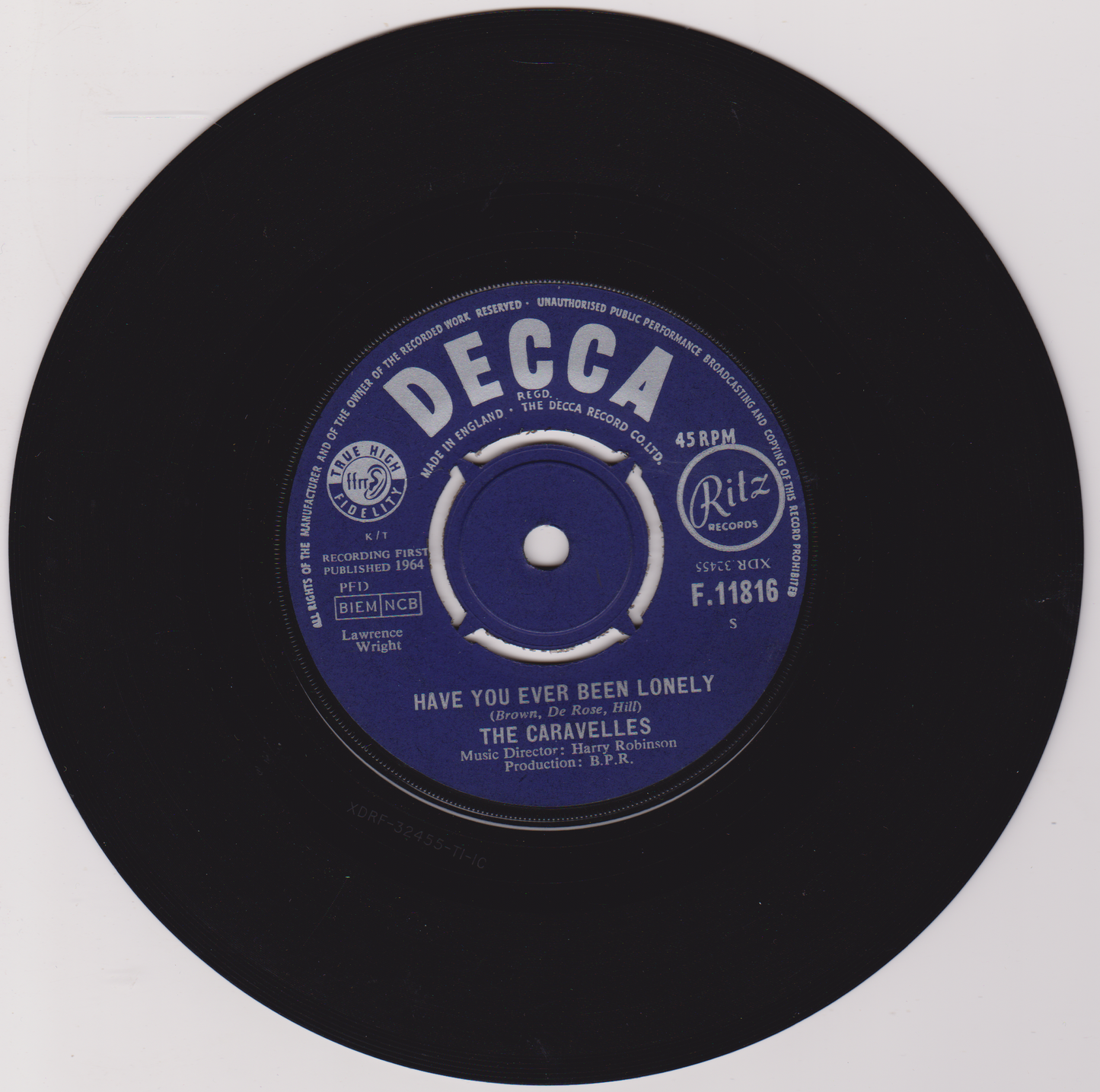 The Caravelles ‎– Have You Ever Been Lonely (Decca 1964) 7" vinyl single VG/-