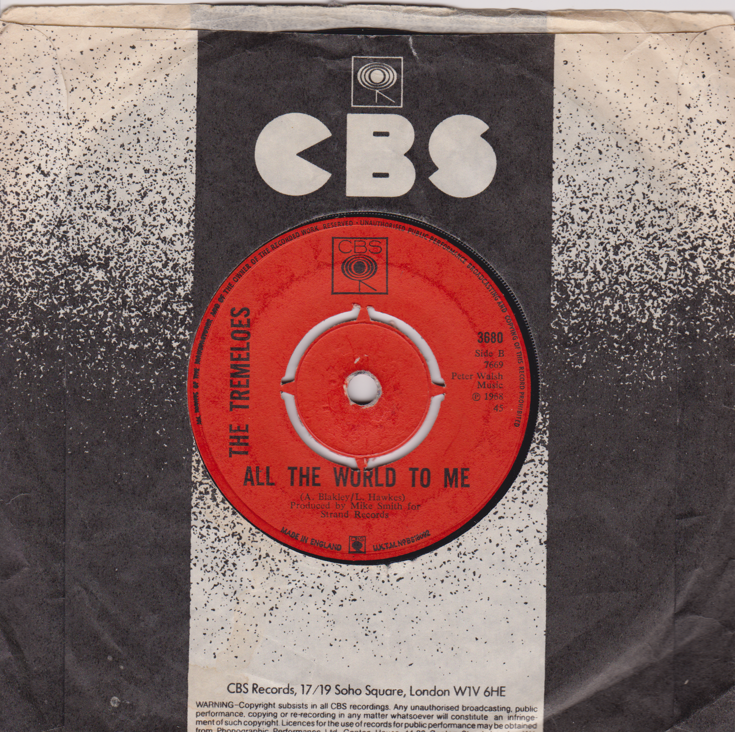 The Tremeloes - My Little Lady (CBS 1968) 7" vinyl single G+/-