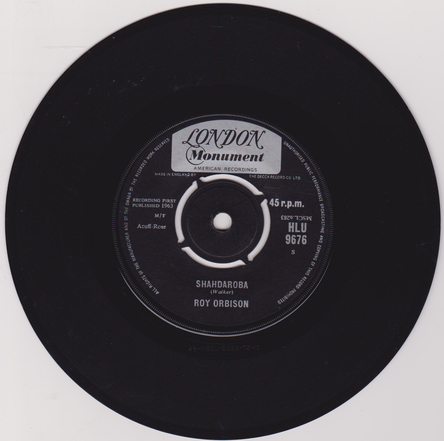 Roy Orbison ‎– In Dreams (London 1963) 7" vinyl single VG/VG