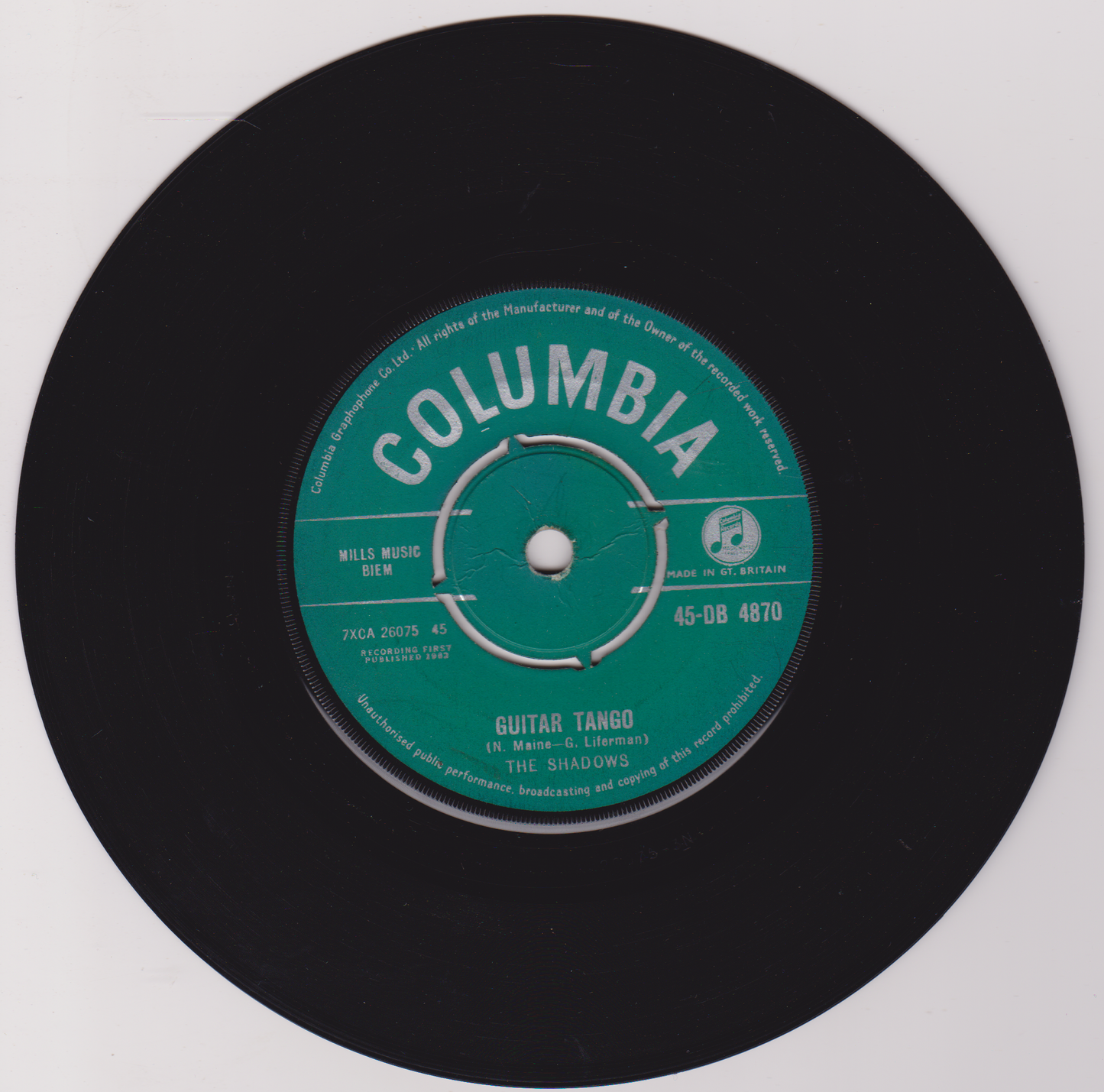 The Shadows - Guitar Tango (Columbia 1962) 7" vinyl single VG/-