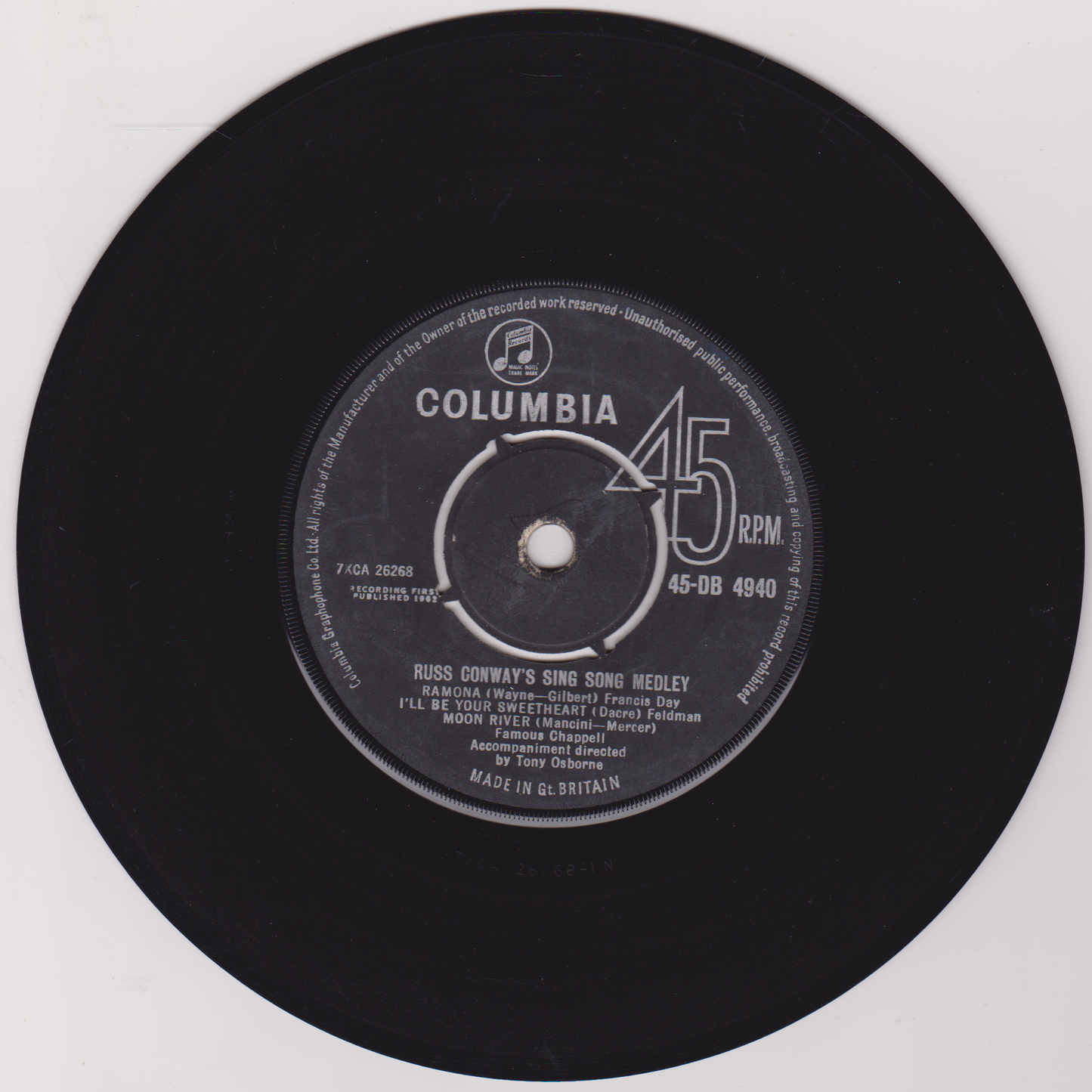 Russ Conway – Russ Conway's Sing Song Medley (Columbia, 1962) 7" vinyl VG/-
