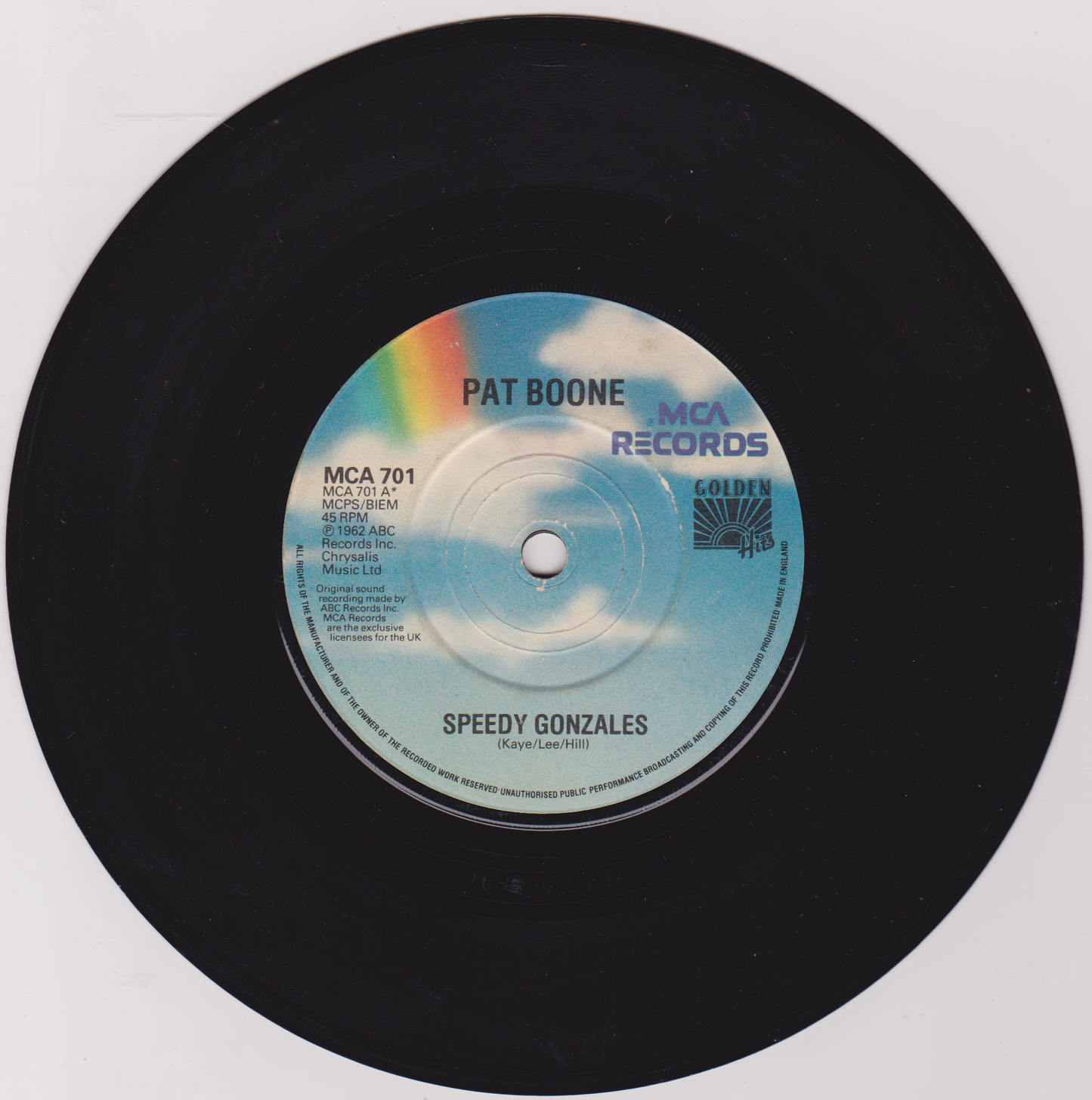 Pat Boone - Speedy Gonzales / Johnny Will (MCA 1981) 7" vinyl single VG/-