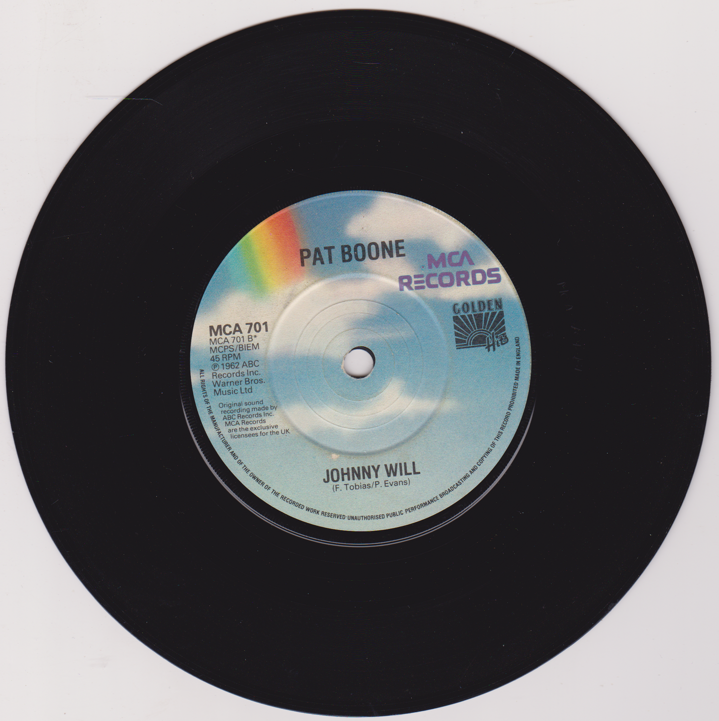 Pat Boone - Speedy Gonzales / Johnny Will (MCA 1981) 7" vinyl single VG/-