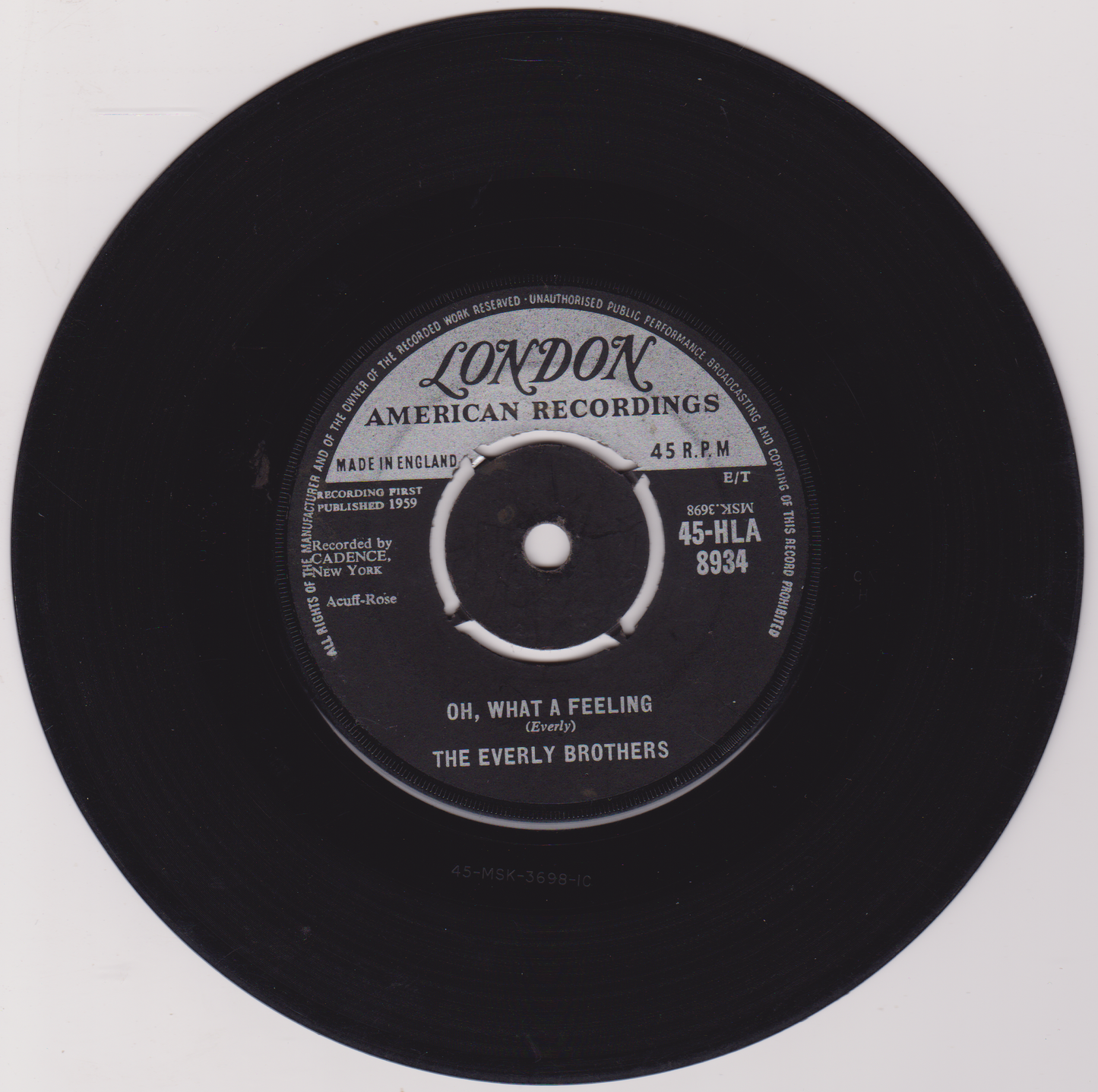 Everly Brothers - ('Til) I Kissed You (London 1959) 7" vinyl single VG/VG
