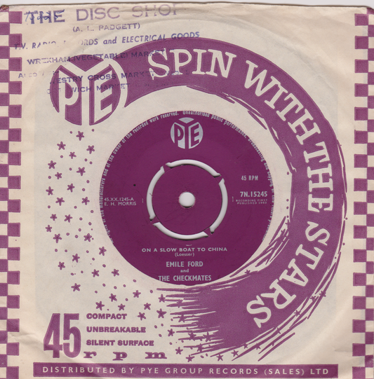 Emile Ford ‎– On A Slow Boat To China (Pye 1960) 7" vinyl single VG/VG