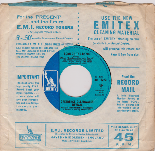 Creedence Clearwater Revival – Proud Mary (Liberty 1969) 7" vinyl single VG/VG jukebox centre