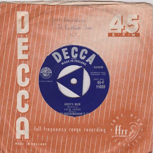 Lord Rockingham's XI ‎– Hoots Mon (Decca 1958) 7" vinyl single VG/VG