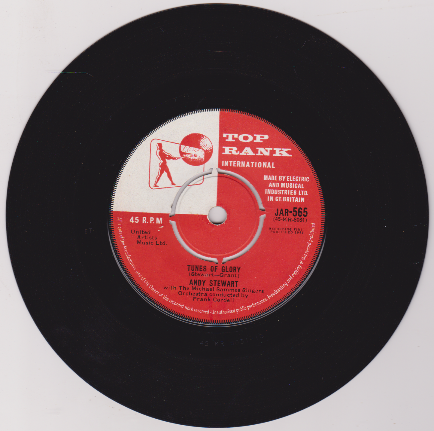 Andy Stewart – The Battle's O'er (Top Rank 1961) 7" vinyl single VG/-