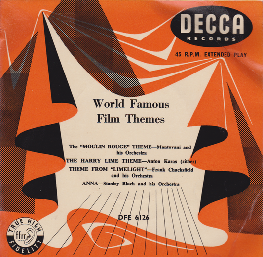Various – World Famous Film Themes (Decca 1955) 7" vinyl EP VG/VG