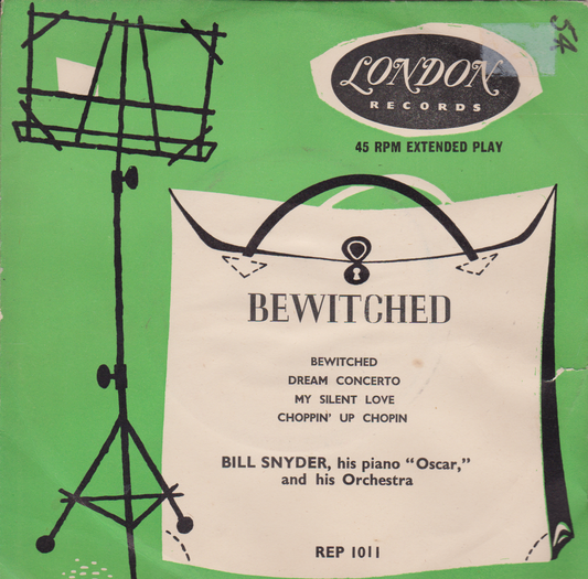 Bill Snyder, His Piano "Oscar," And His Orchestra ‎– Bewitched (London) 7" vinyl EP VG/VG