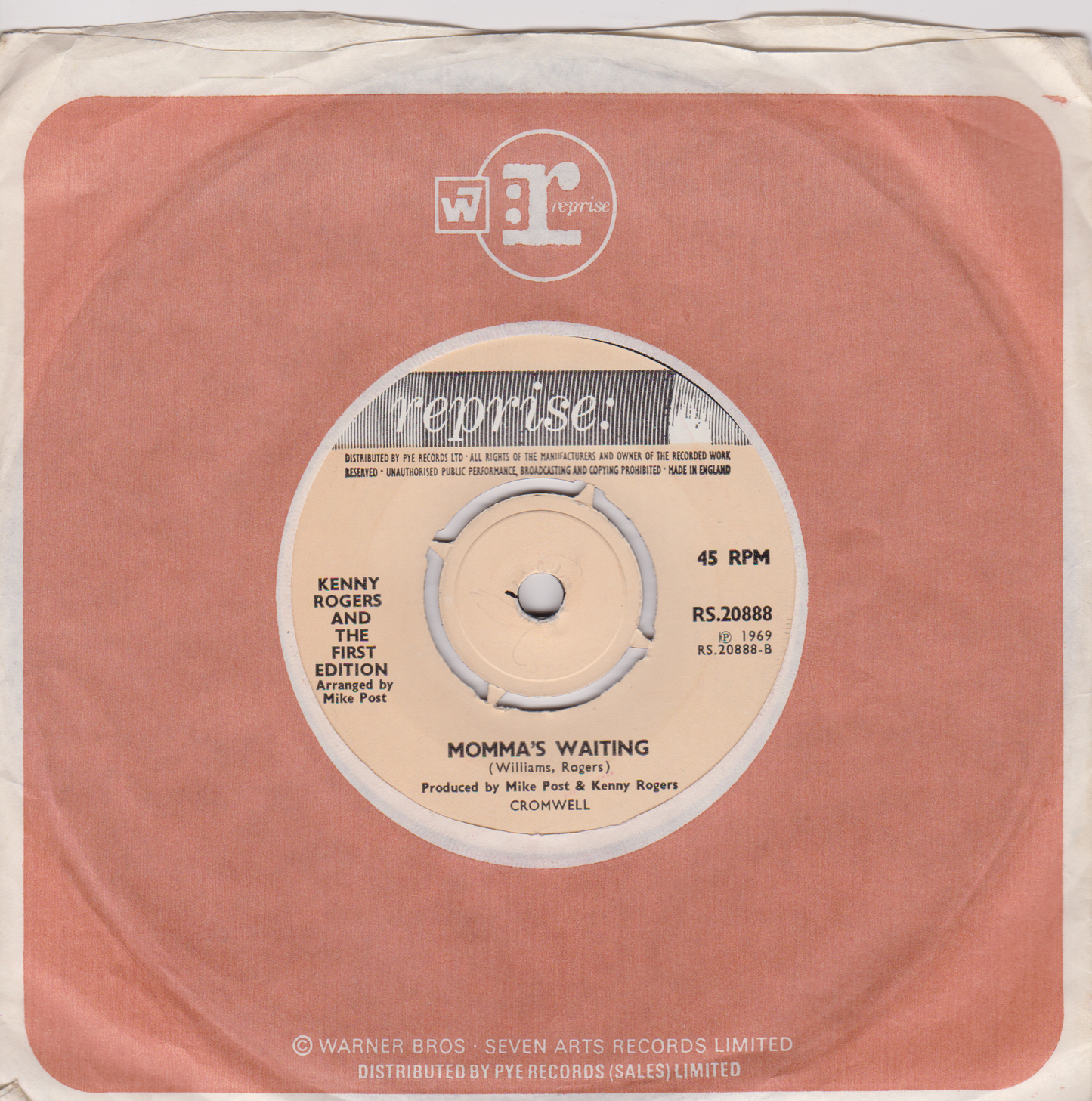 Kenny Rogers And The First Edition ‎– Something's Burning (Reprise 1970) 7" vinyl single VG/VG