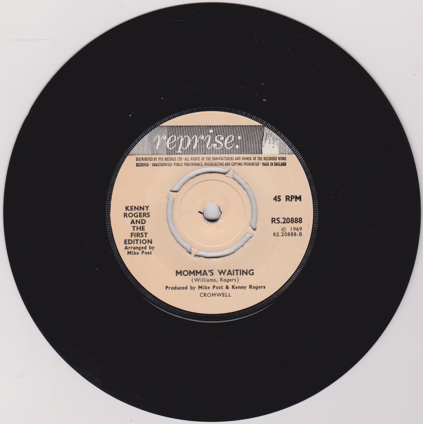 Kenny Rogers And The First Edition ‎– Something's Burning (Reprise 1970) 7" vinyl single VG/VG