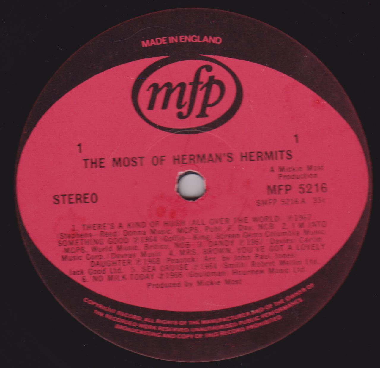 Herman's Hermits ‎– The Most Of Herman's Hermits (EMI 1971) 12" vinyl LP VG/VG