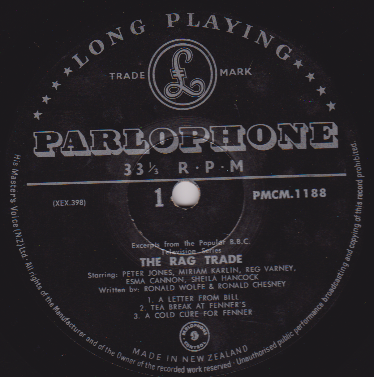 Peter Jones, Miriam Karlin, Reg Varney, Esma Cannon, Sheila Hancock – The Rag Trade (1962) 12" vinyl LP VG/VG mono