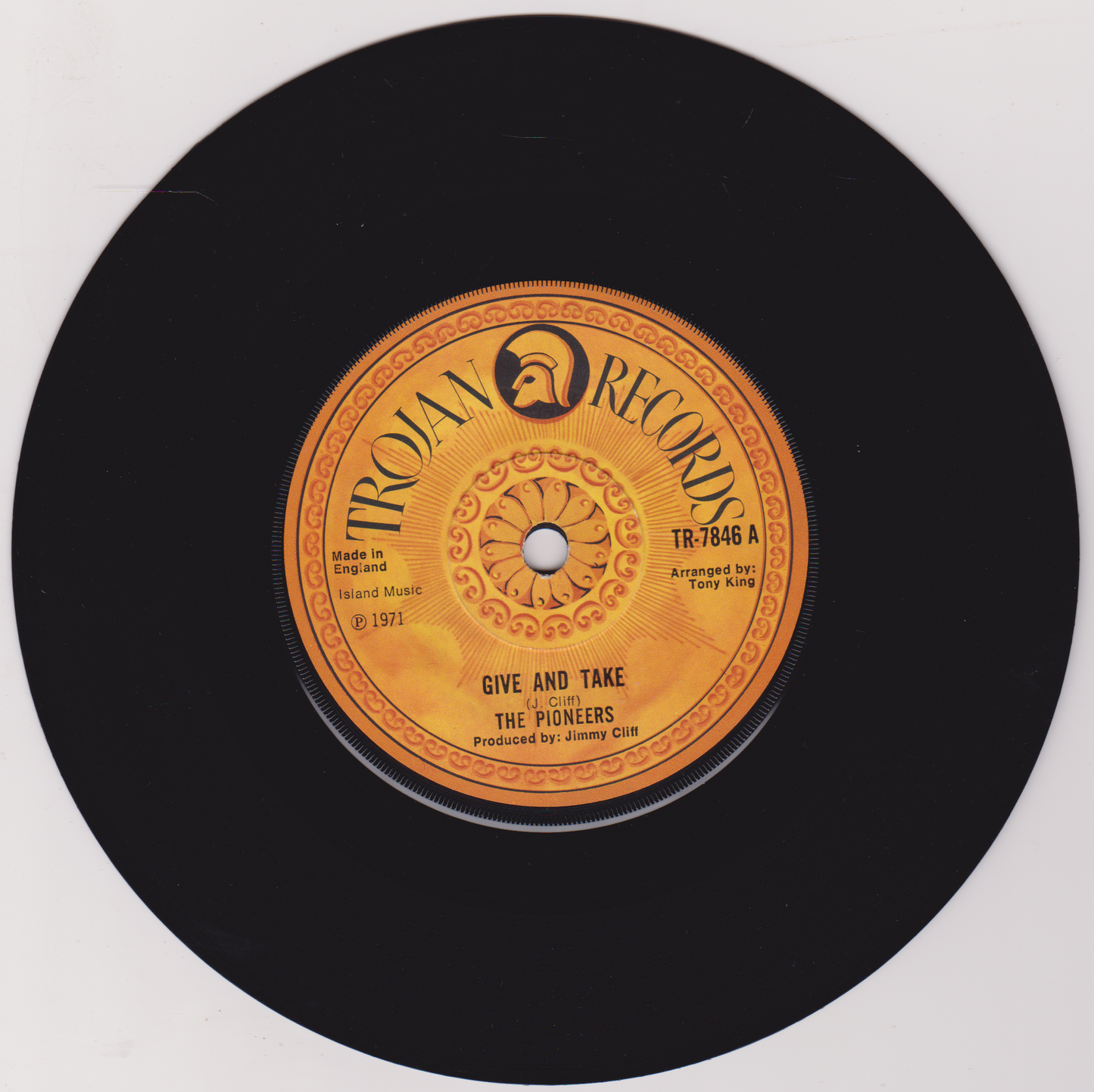 The Pioneers ‎– Give And Take (Trojan 1971) 7" vinyl single VG/-