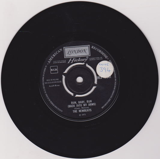 The Newbeats ‎– Run, Baby, Run (Back Into My Arms) (London 1971) 7" vinyl single VG/-