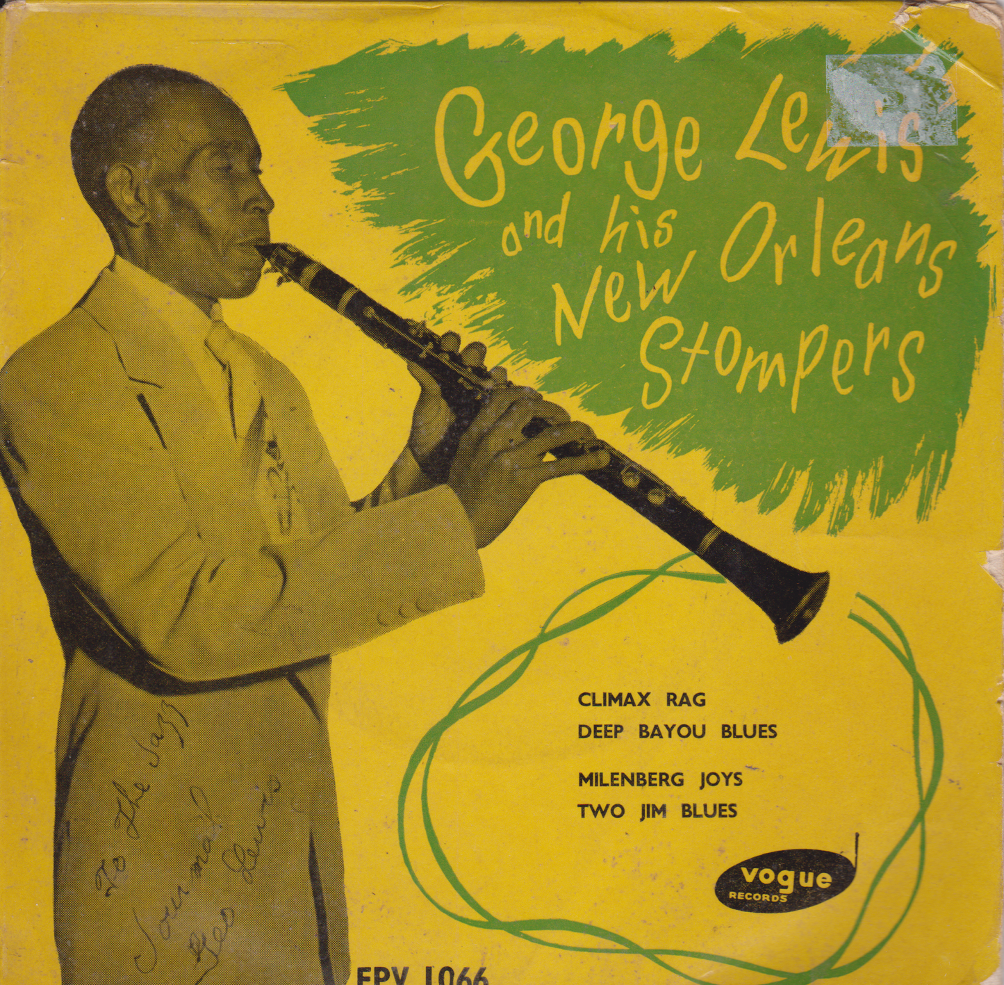 George Lewis And His New Orleans Stompers ‎– New Orleans Jazz, Vol 1 (Vogue 1955) 7" vinyl EP VG/G