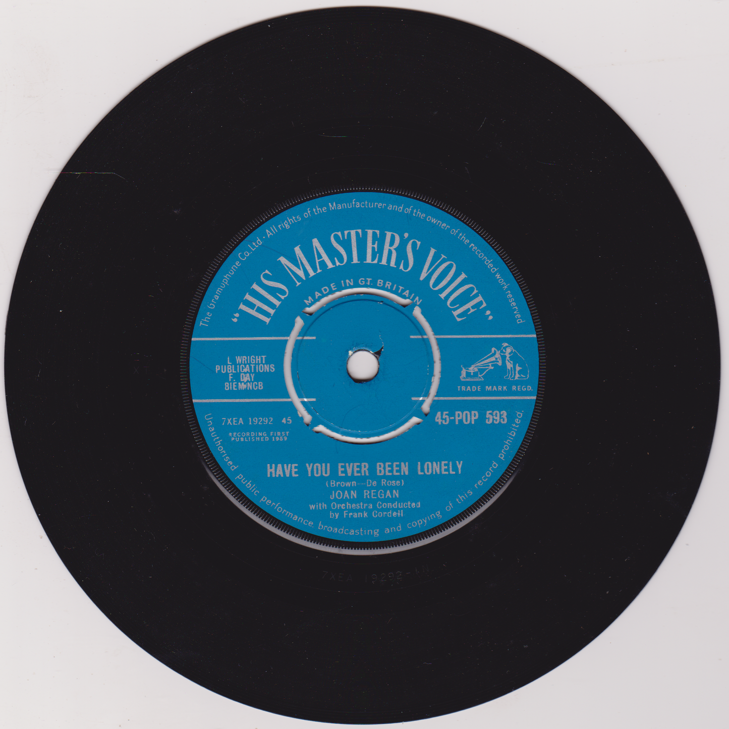 Joan Regan – May You Always (HMV 1959) 7" vinyl single VG/-