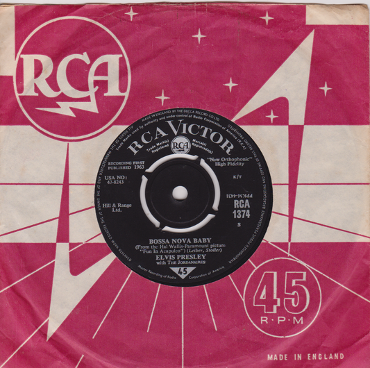 Elvis Presley With The Jordanaires – Bossa Nova Baby (RCA 1963) 7" vinyl single VG/VG