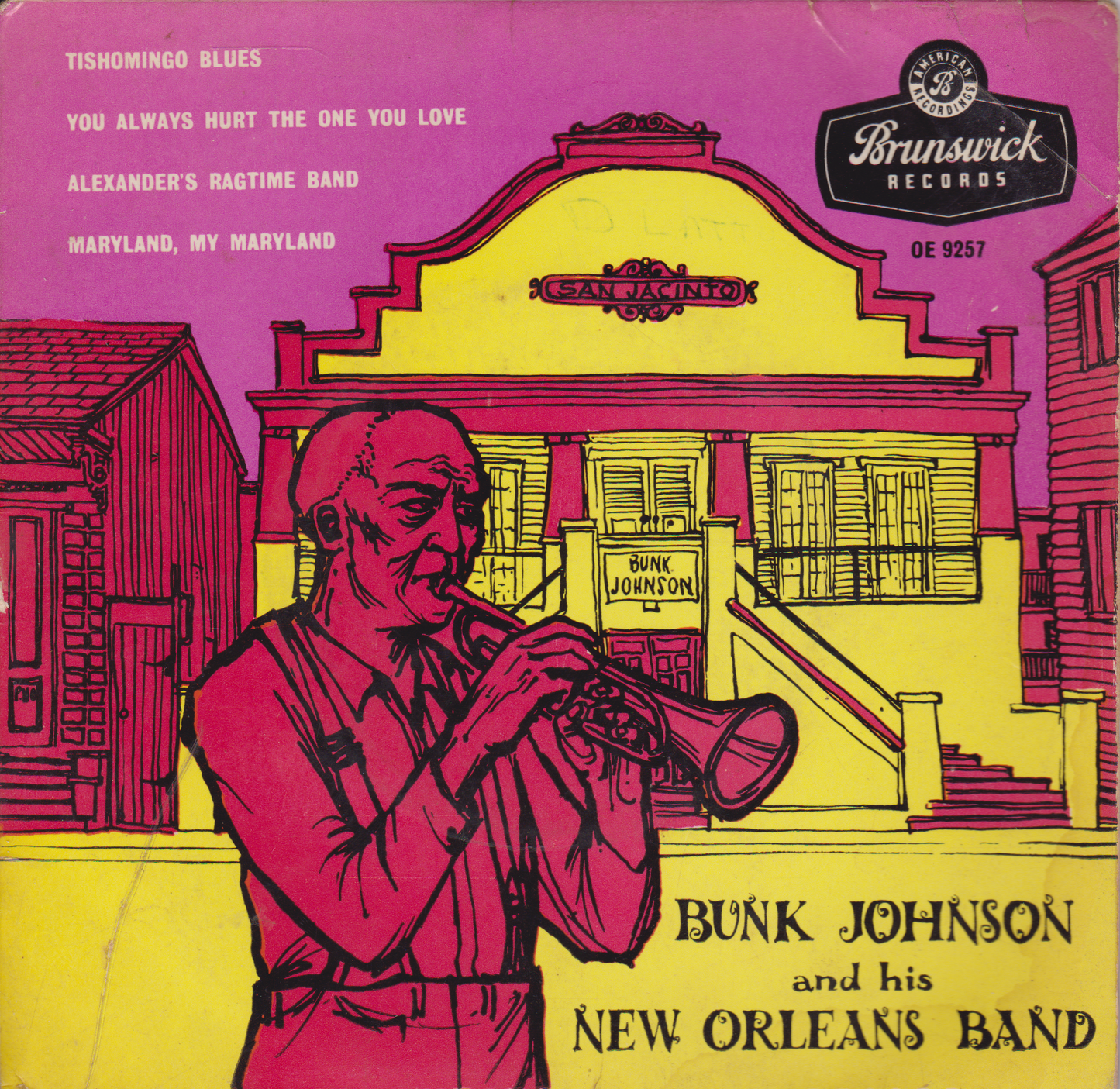 Bunk Johnson And His New Orleans Band ‎– Tishomingo Blues (Brunswick 1956) 7" vinyl EP VG/G+