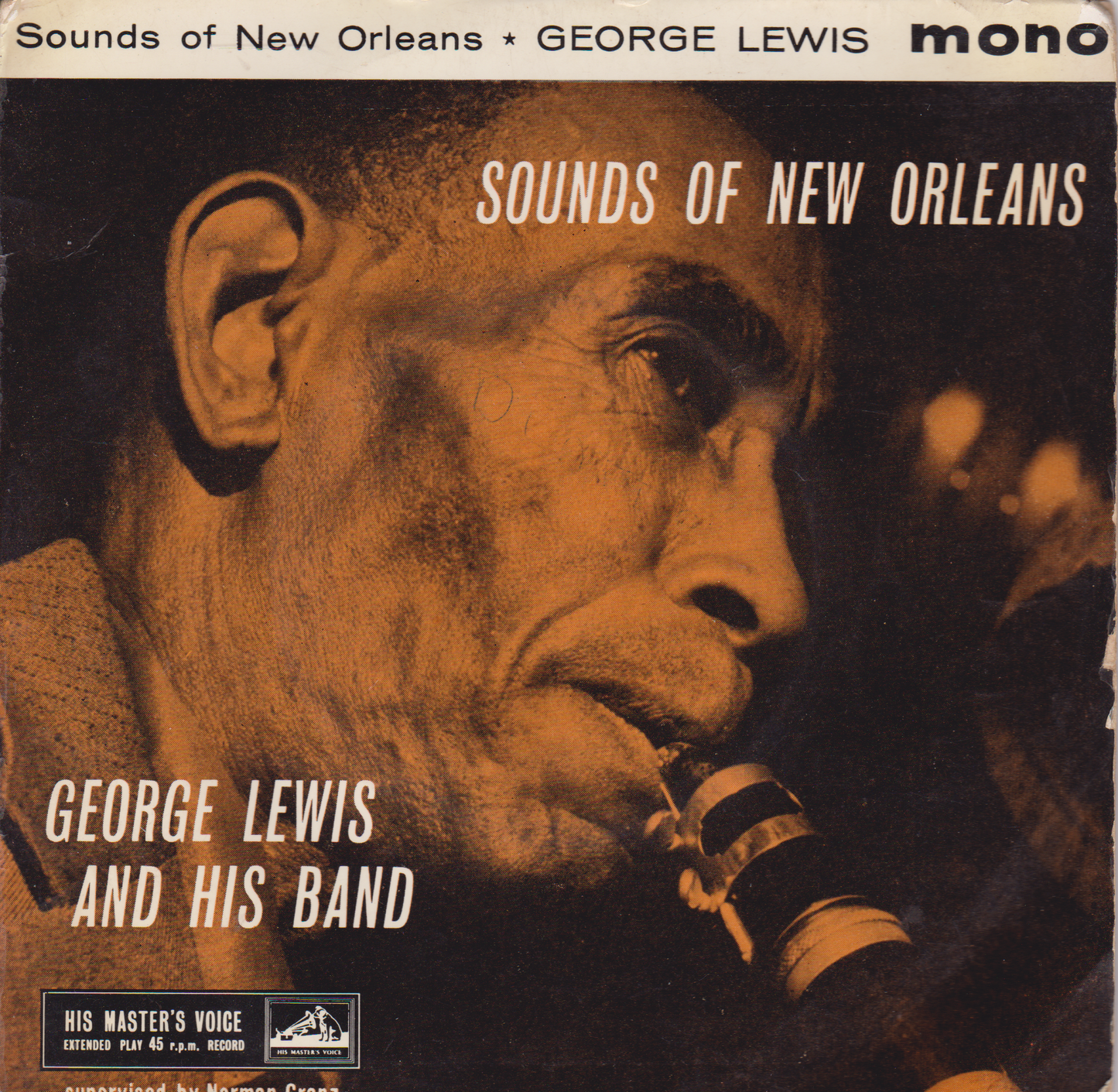 George Lewis And His Band ‎– Sounds Of New Orleans (HMV 1959) 7" vinyl EP VG/G+
