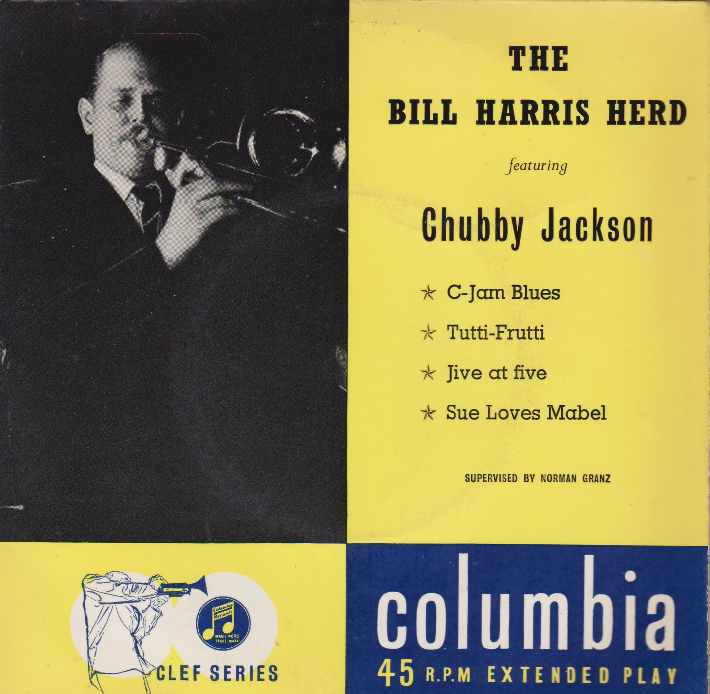 The Bill Harris Herd Featuring Chubby Jackson (Columbia) 7" vinyl EP VG/VG