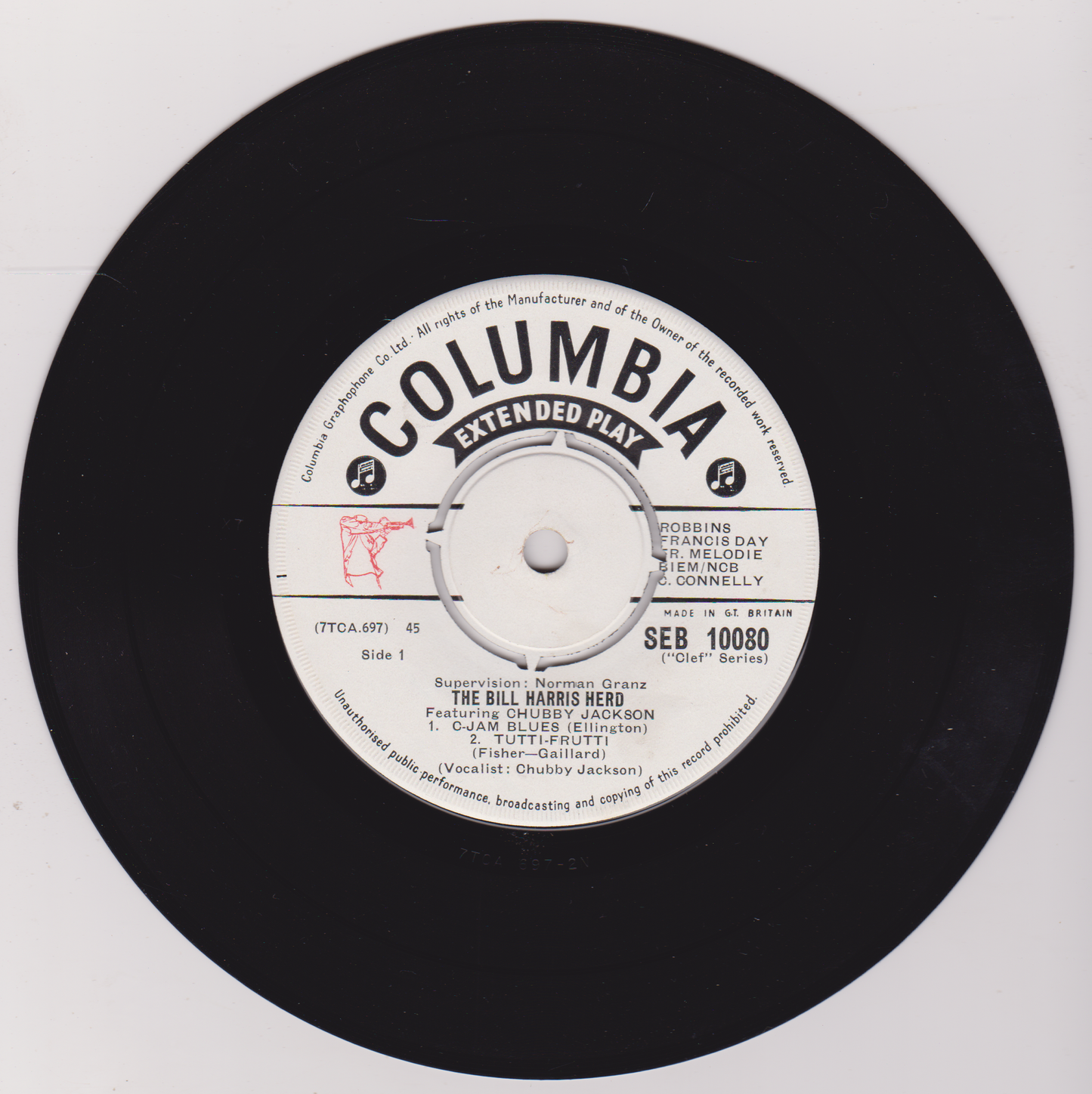 The Bill Harris Herd Featuring Chubby Jackson (Columbia) 7" vinyl EP VG/VG