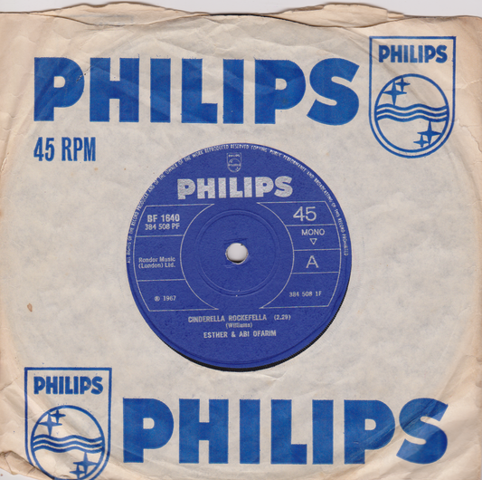 Esther & Abi Ofarim ‎– Cinderella Rockefella (Philips 1968) 7" vinyl single VG/G