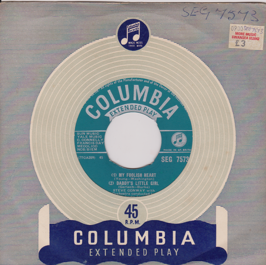 Steve Conway ‎– My Foolish Heart (Columbia 1955) 7" vinyl EP VG/VG jukebox