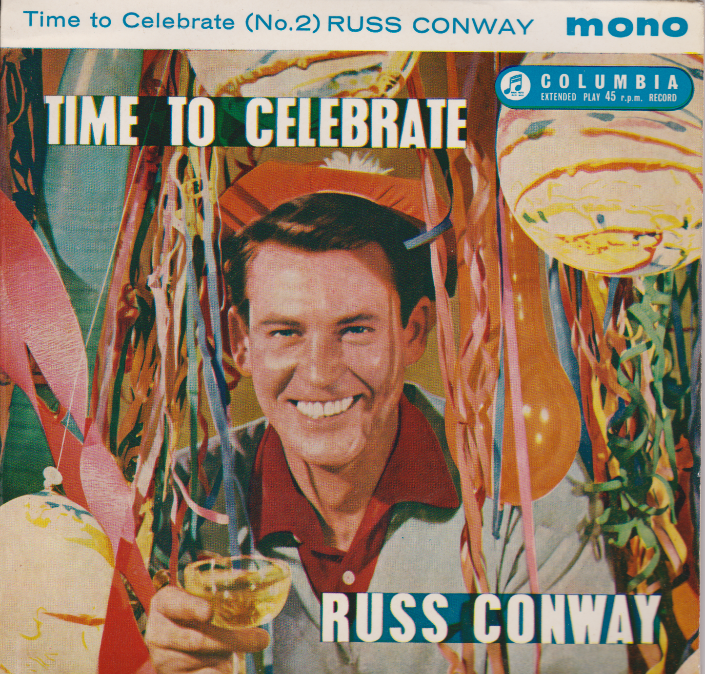 Russ Conway – Time To Celebrate No.2 (Columbia 1959) 7" vinyl P/S EP VG/VG