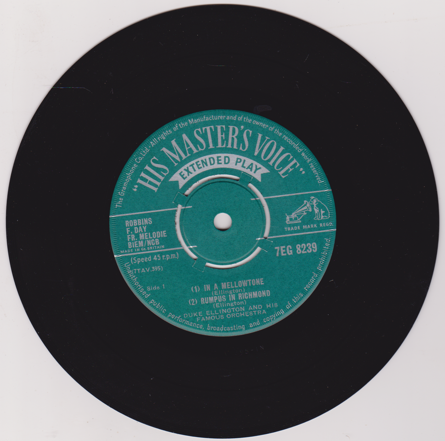 Duke Ellington - In A Mellotone (HMV) 7" vinyl P/S EP VG/VG