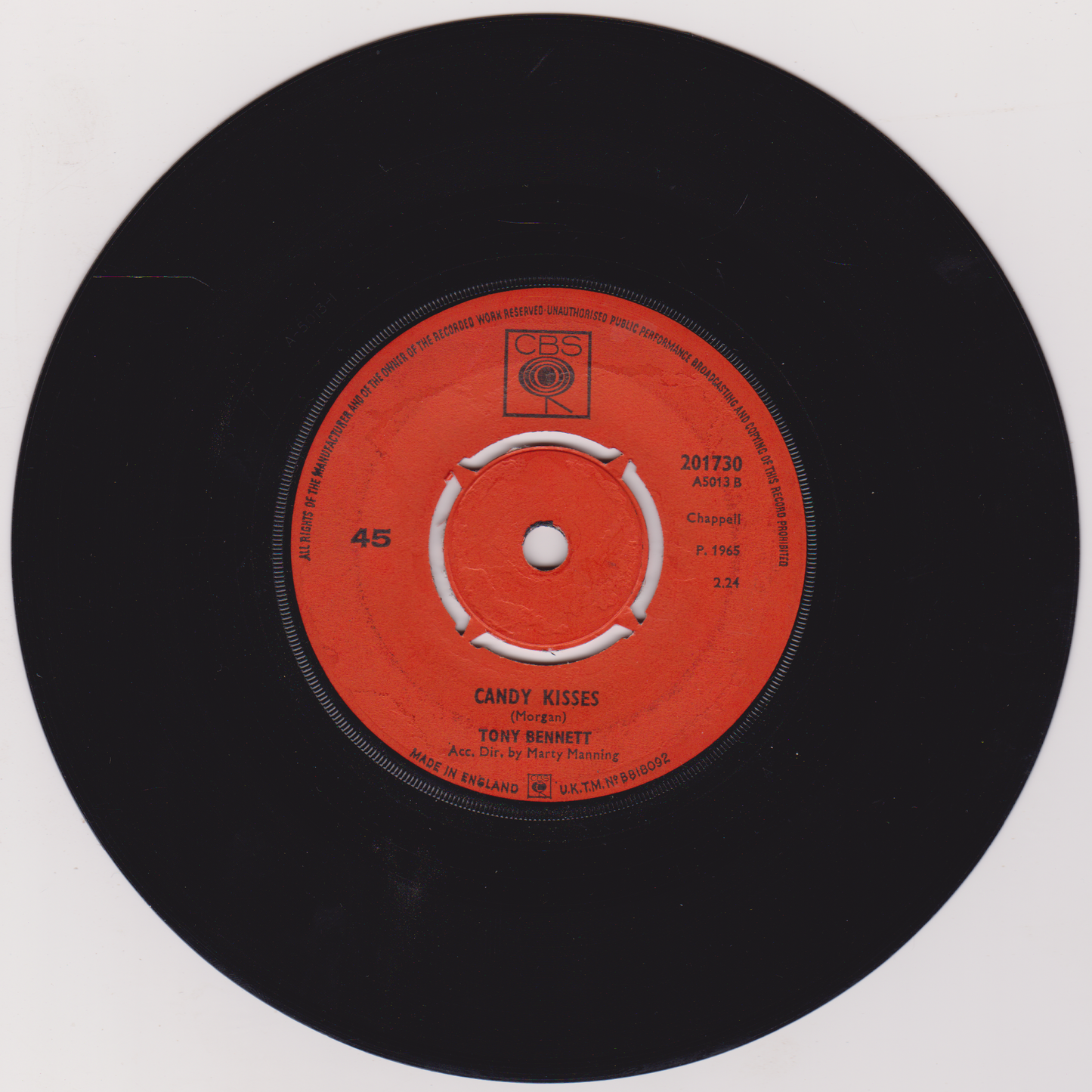 Tony Bennett ‎– (I Left My Heart) In San Francisco (CBS 1965) 7" vinyl single VG/-