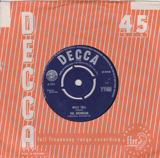 Val Doonican – Walk Tall (Decca) 7" vinyl single VG/VG