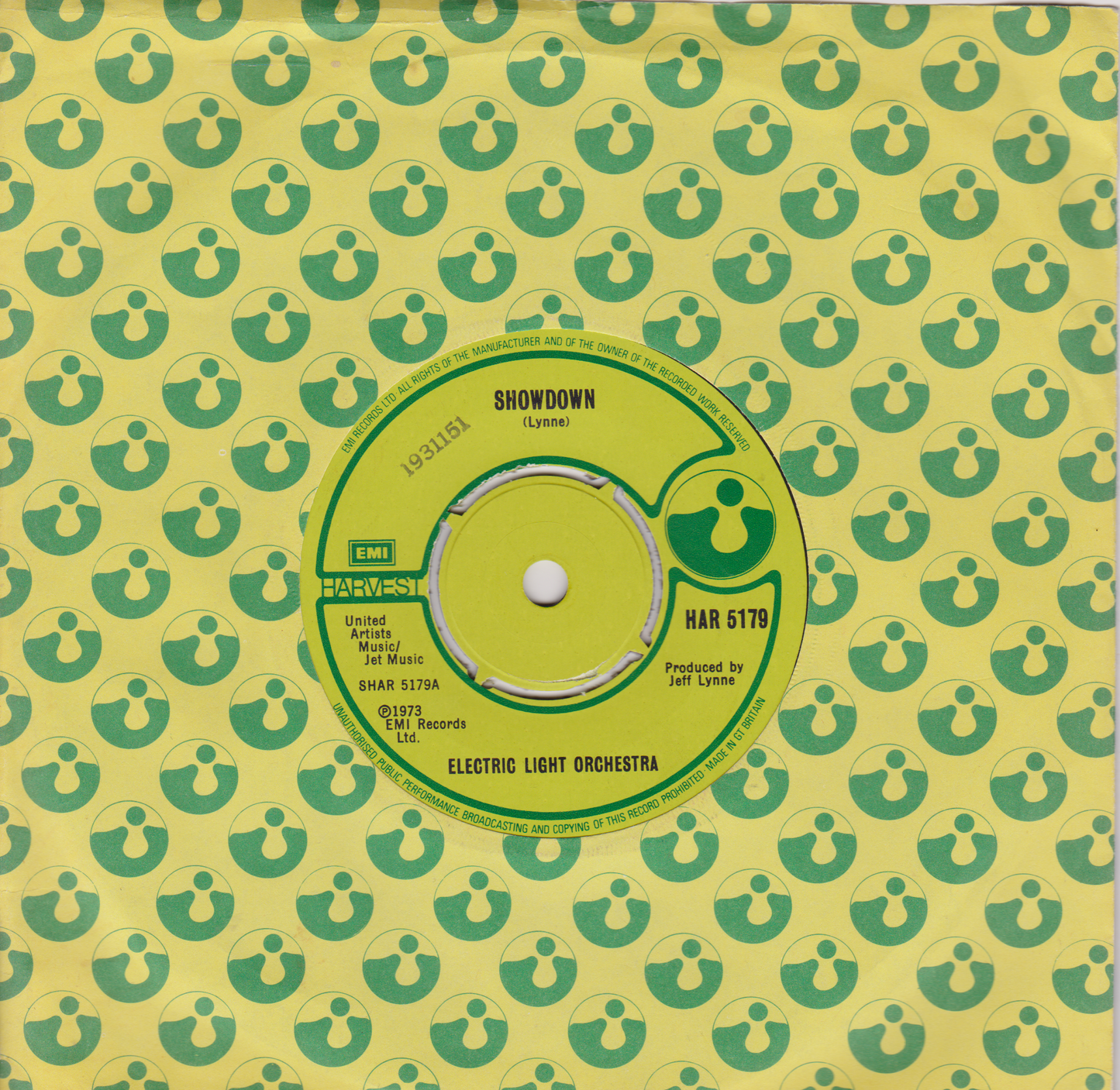 Electric Light Orchestra ‎– Showdown (Harvest 1979) 7" vinyl single VG/VG