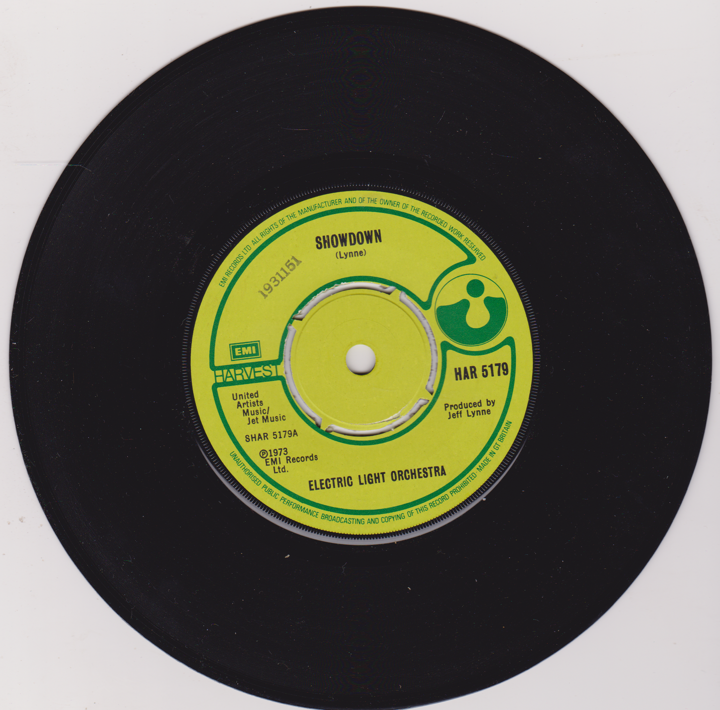 Electric Light Orchestra ‎– Showdown (Harvest 1979) 7" vinyl single VG/VG
