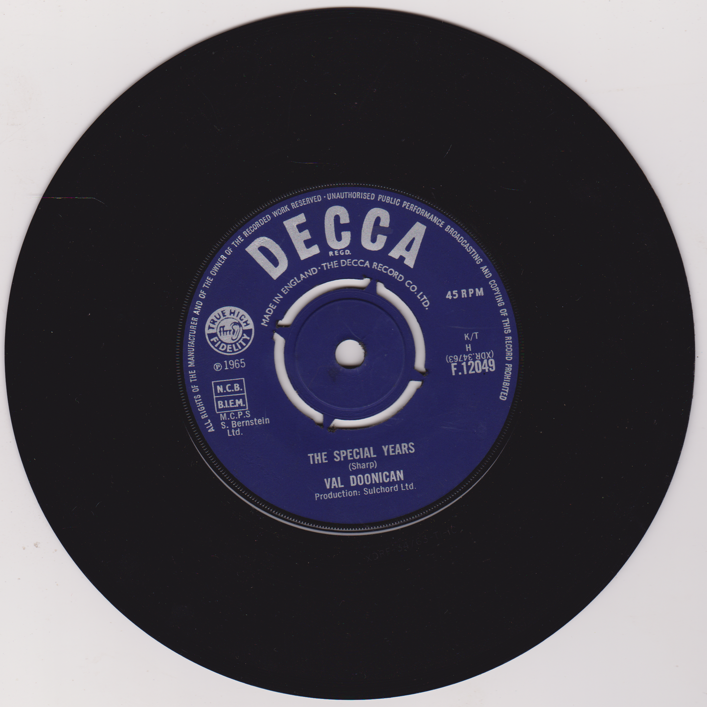 Val Doonican – The Special Years (Decca 1965) 7" vinyl single VG/VG