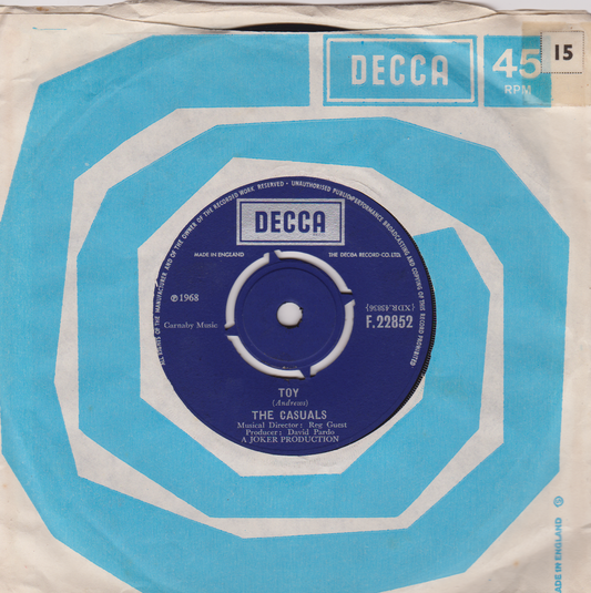 The Casuals ‎– Toy (Decca 1968) 7" vinyl single VG/VG