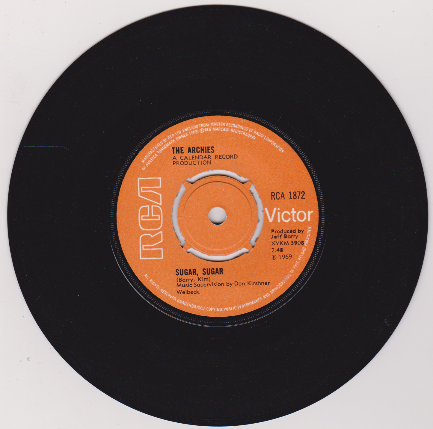 The Archies ‎– Sugar, Sugar (RCA 1969) 7" vinyl single VG/VG