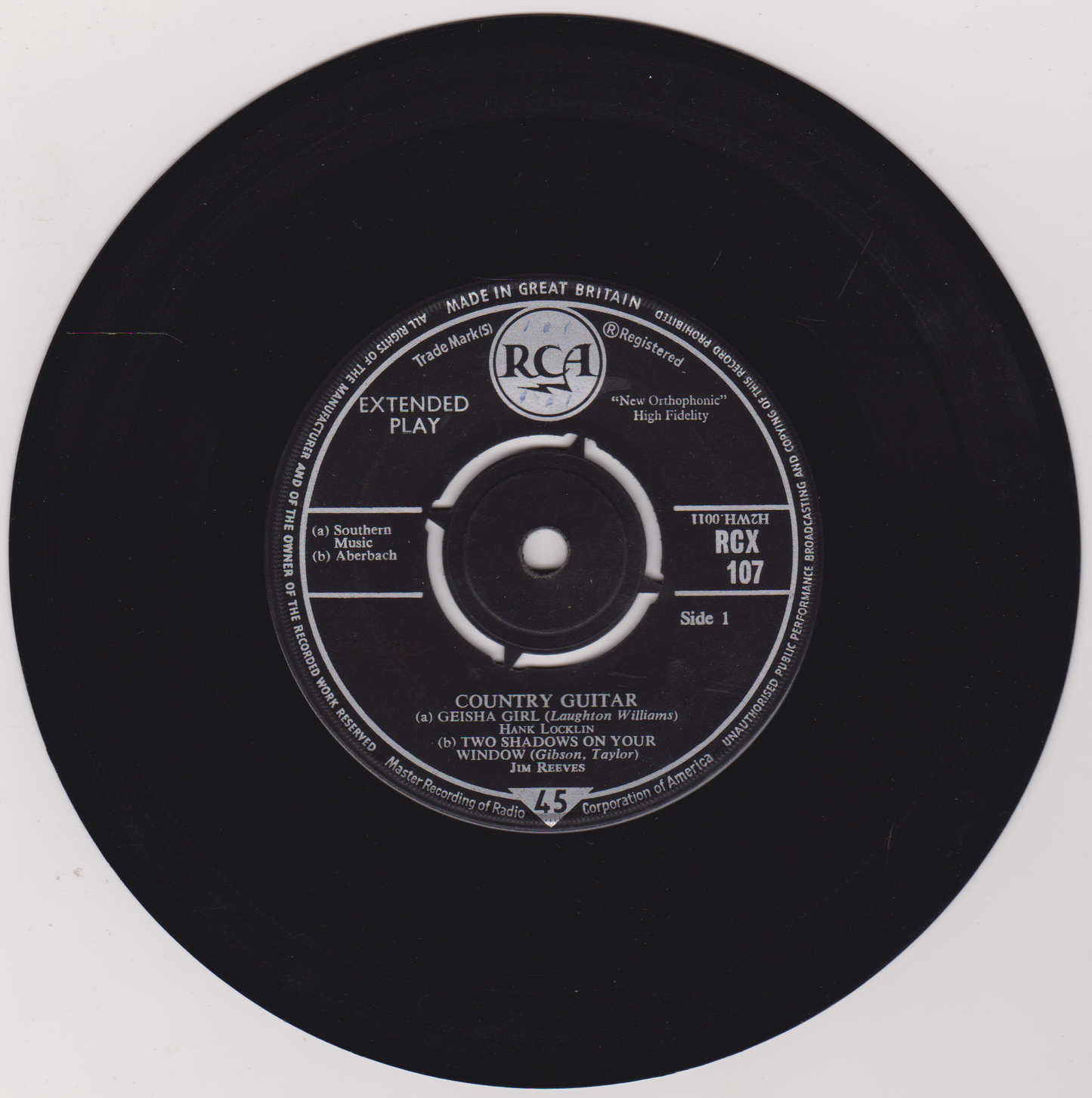 Various – Country Guitar (RCA 1958) 7" vinyl P/S EP G/G+