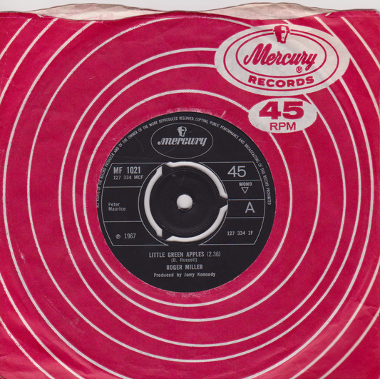 Roger Miller ‎– Little Green Apples (Mercury 1968) 7" vinyl single VG/VG