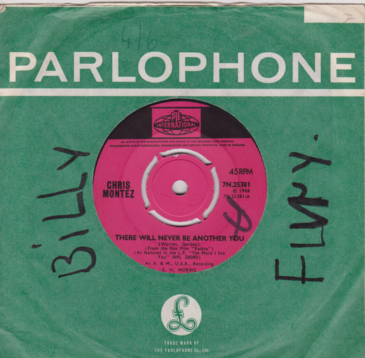 Chris Montez – There Will Never Be Another You (Pye 1966) 7" vinyl single VG/-