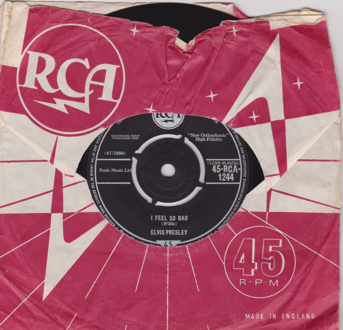 Elvis Presley - Wild In The Country (RCA 1961) 7" vinyl single VG/G