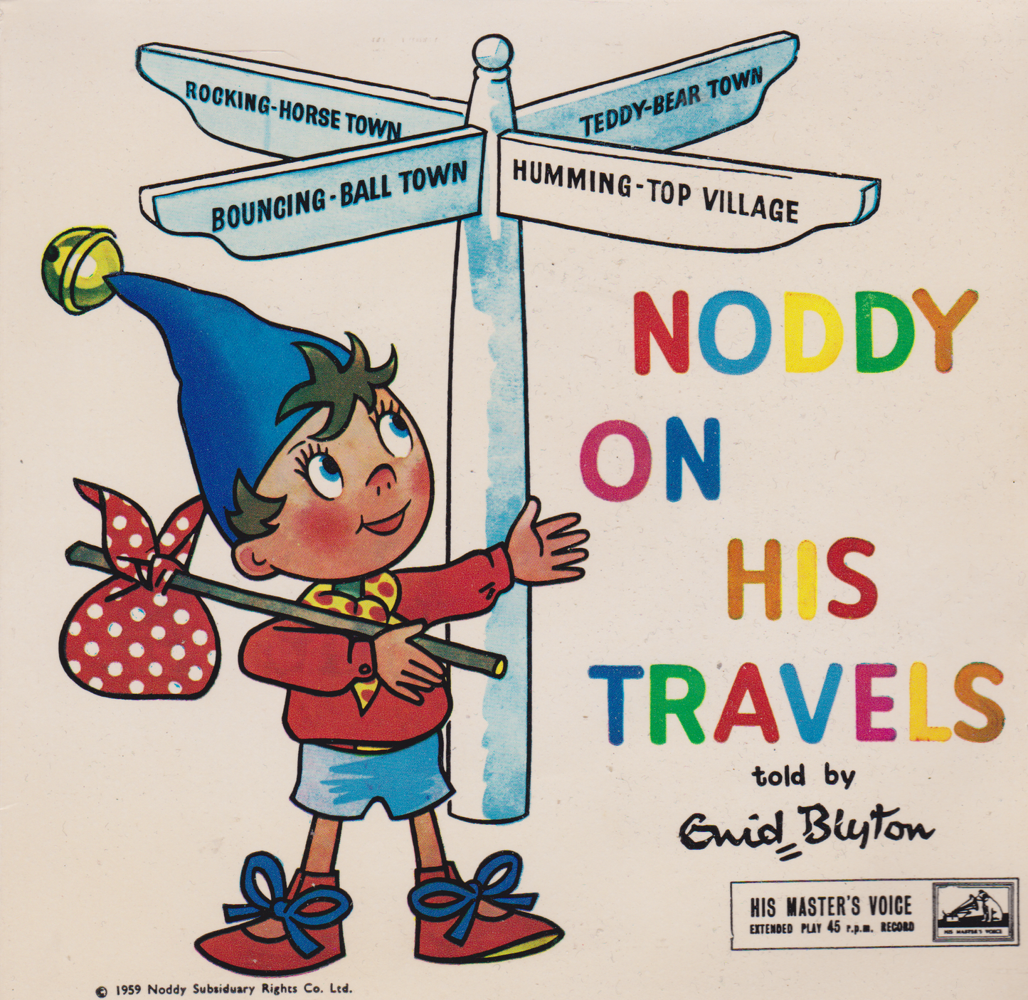 Enid Blyton ‎– Noddy On His Travels (HMV 1959) 7" vinyl P/S EP VG/VG