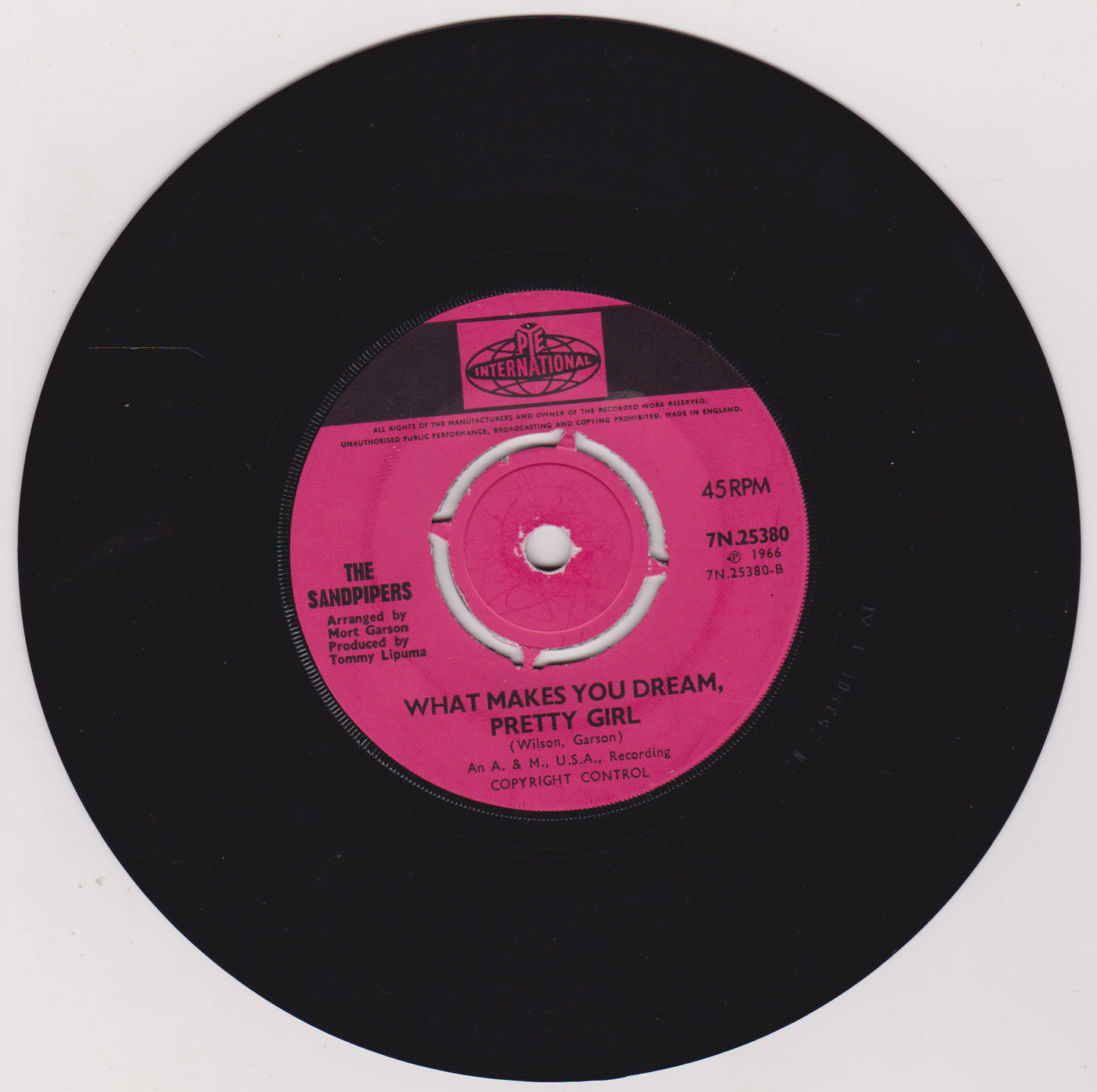 The Sandpipers - Guantanamera (Pye 1966) 7" vinyl single VG/VG