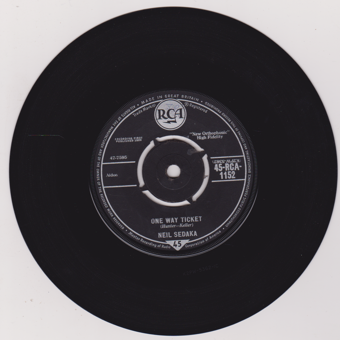 Neil Sedaka – Oh! Carol (RCA 1959) 7" vinyl single VG/-