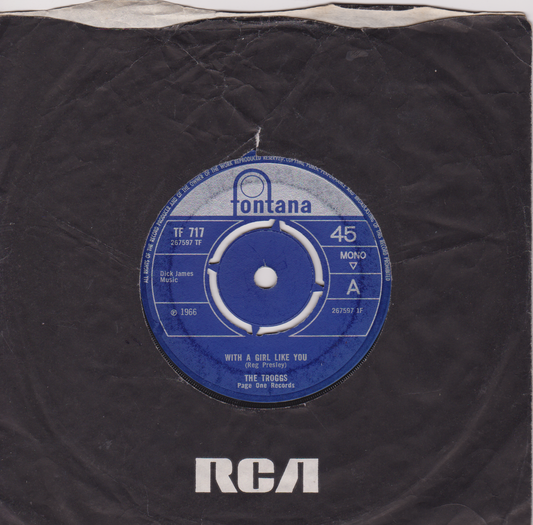 The Troggs ‎– With A Girl Like You (Fontana 1966) 7" vinyl single VG/-