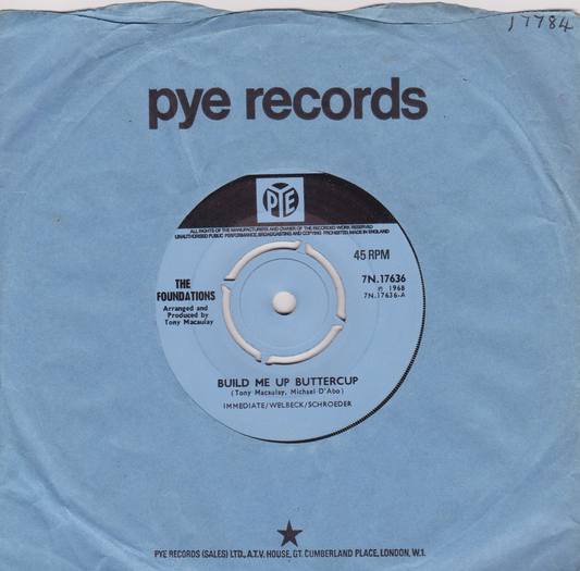 The Foundations ‎– Build Me Up Buttercup (Pye 1968) 7" vinyl single VG/VG
