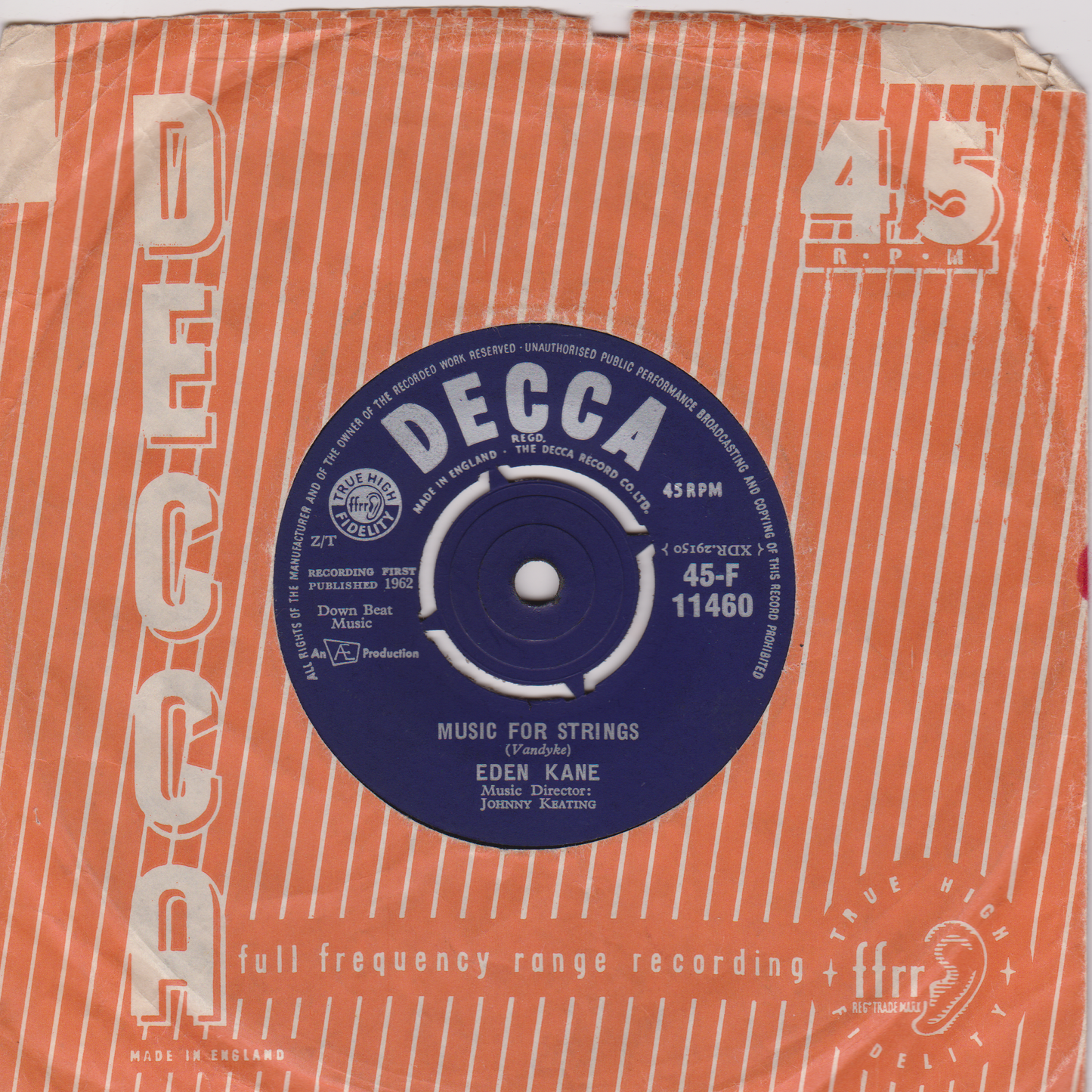 Eden Kane – I Don't Know Why (Decca 1962) 7" vinyl single VG/VG