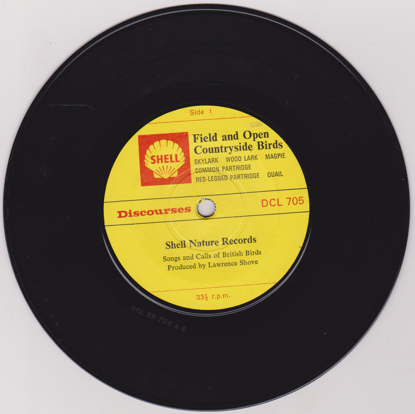 Lawrence Shove ‎– Field And Open Countryside Birds (Shell 1967) 7" vinyl EP VG/-